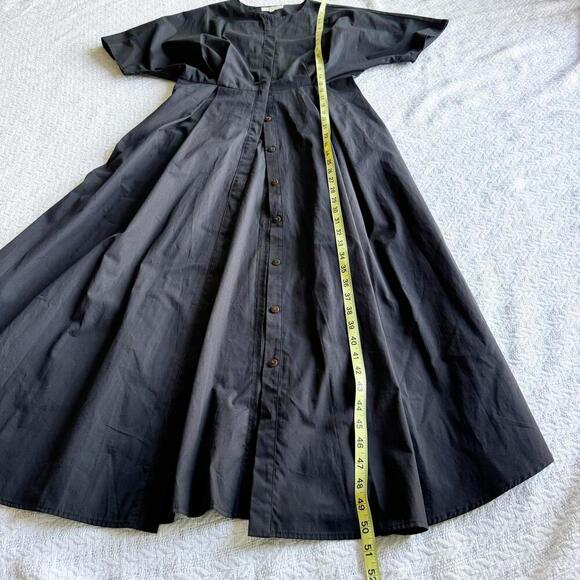 Elegant Black Button-Down Pleated Midi Dress by Partierre US Size 2-4 - Picture 8 of 9